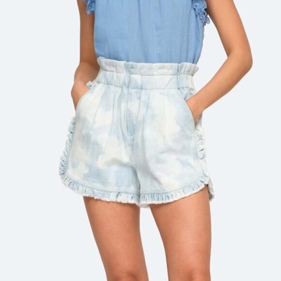 Sea New York Daryl Bleached Denim Shorts Blue Size 8 NWT